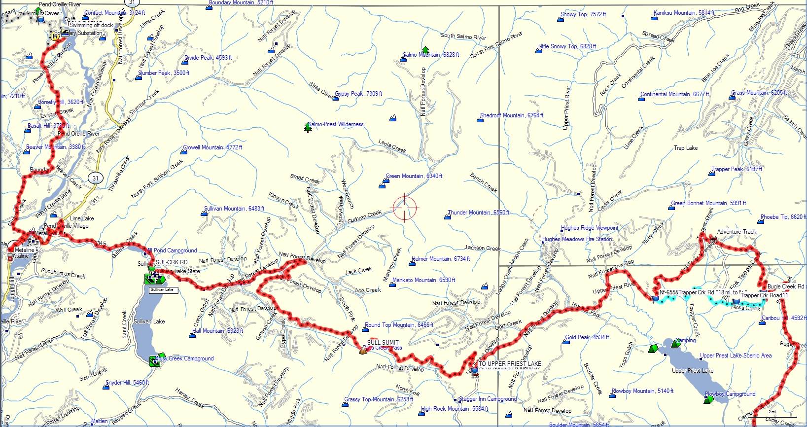 Boundary Priest Lake Map